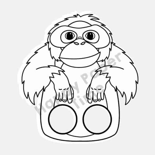 Orangutan finger puppet printable coloring