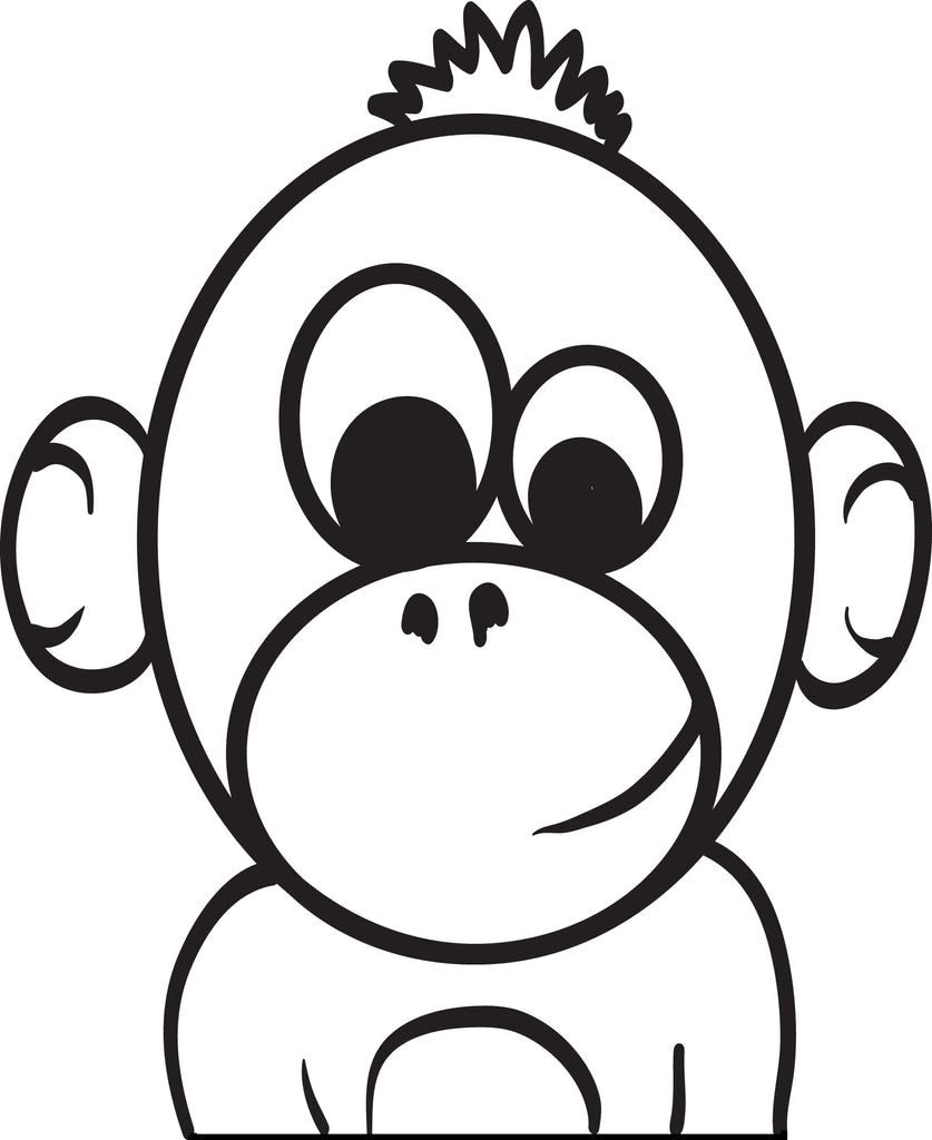 Printable baby cartoon monkey coloring page for kids â