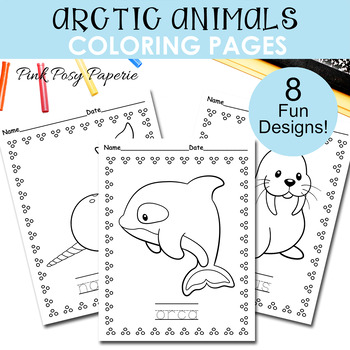 Arctic animals color and trace