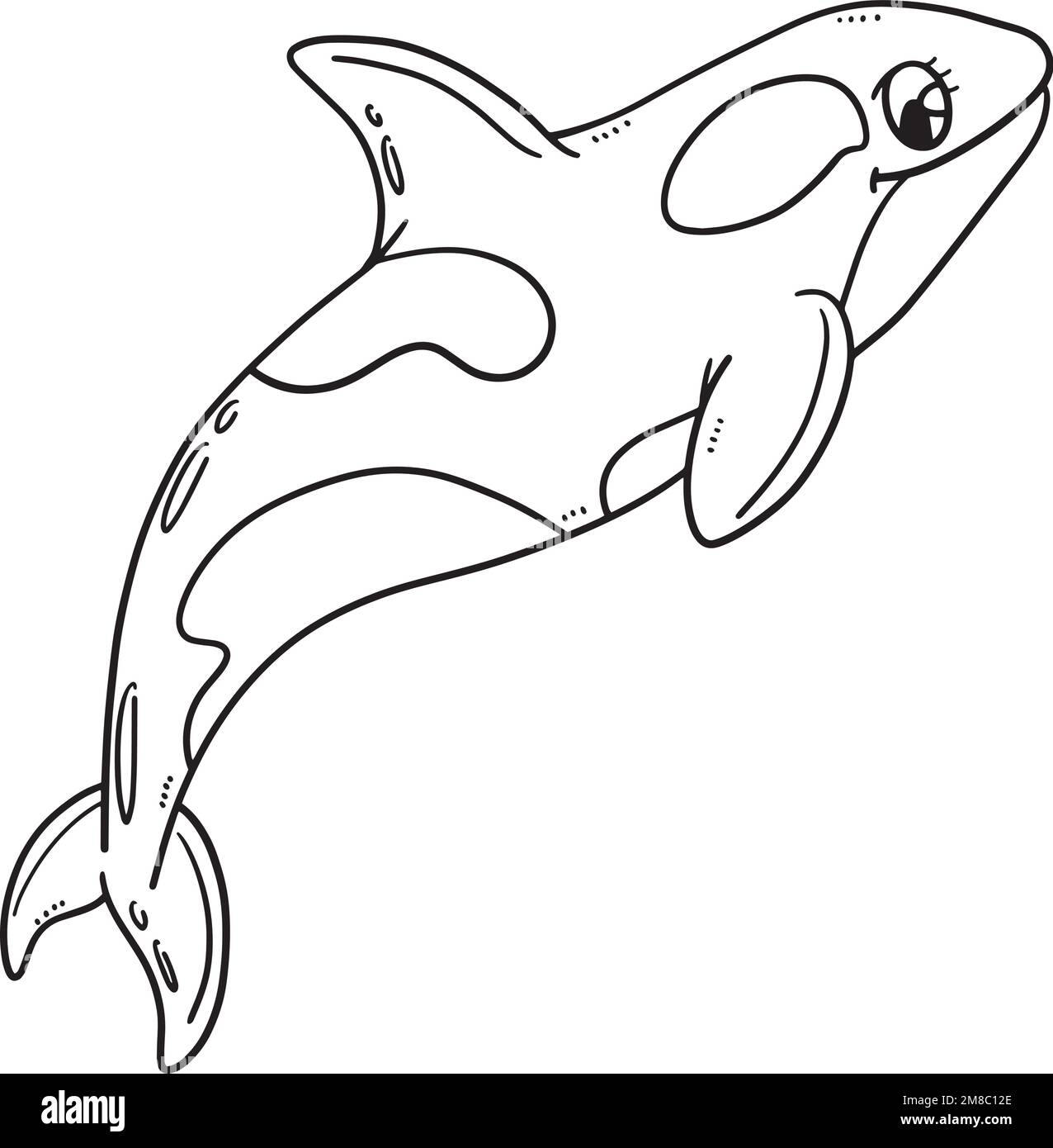 Mother killer whale isolated coloring page stock vector image art