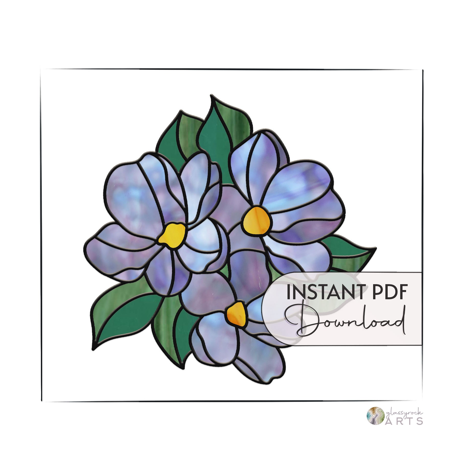 Bouquet of flowers stained glass pattern â glassyrock arts