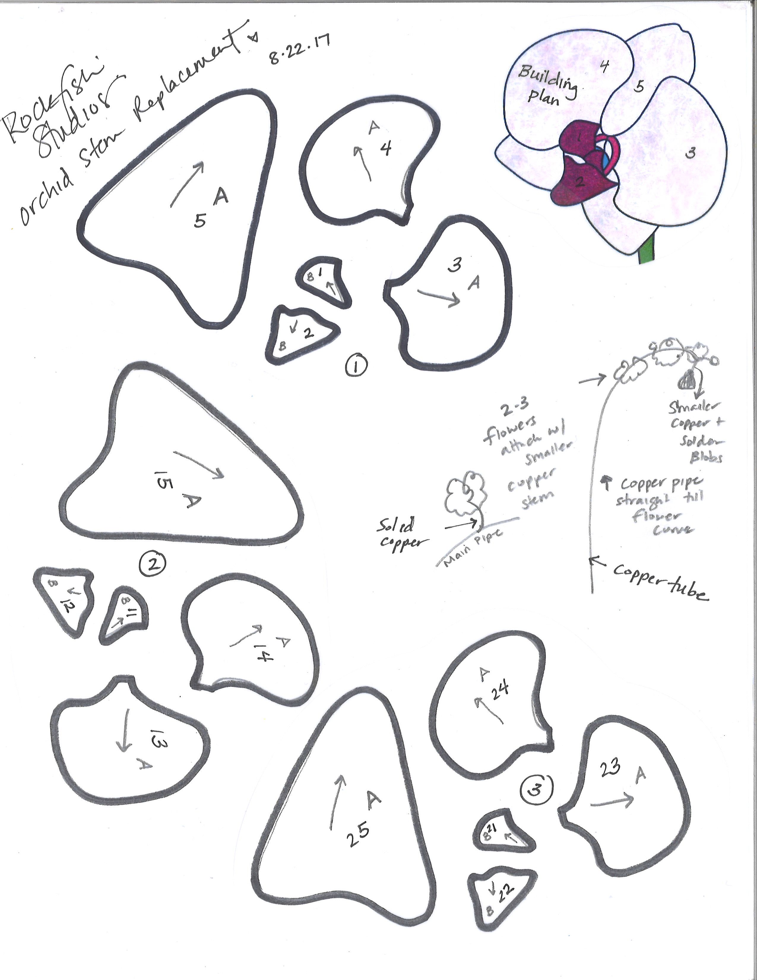 Stained glass orchid stem pattern d stained glass flowers stained glass ornaments stained glass patterns