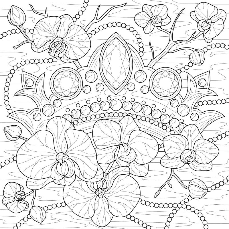 Orchids coloring book stock illustrations â orchids coloring book stock illustrations vectors clipart