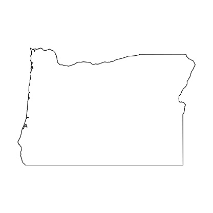 Oregon state of usa solid black outline map of country area simple flat vector illustration stock illustration