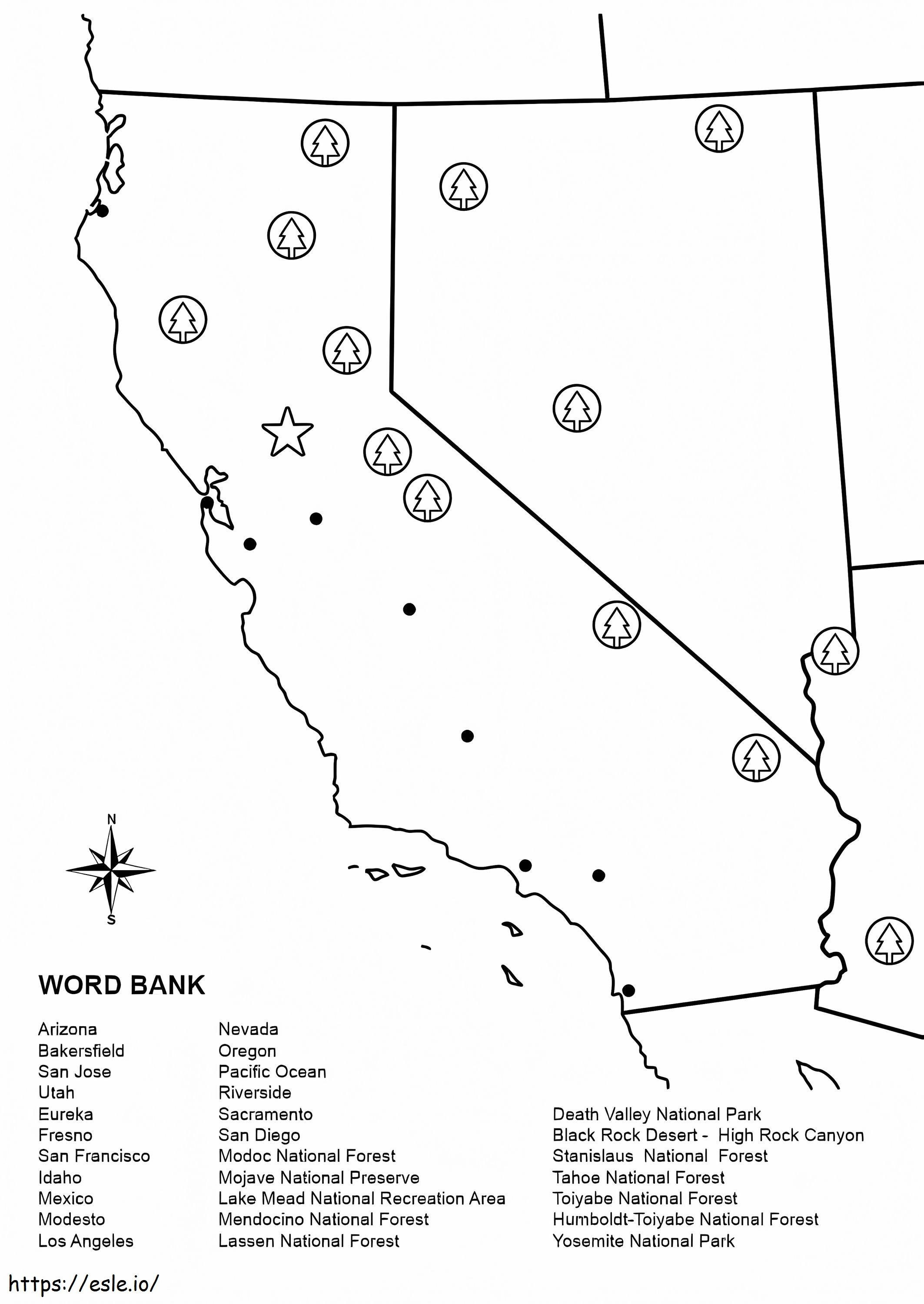 California map coloring page