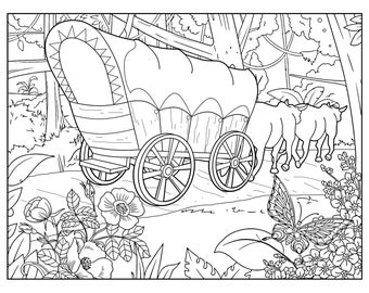 Old west coloring pages for adults printable coloring page instant download pdf