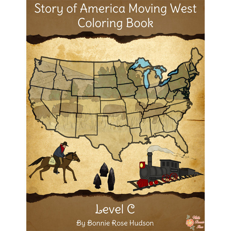 Story of america moving west coloring book
