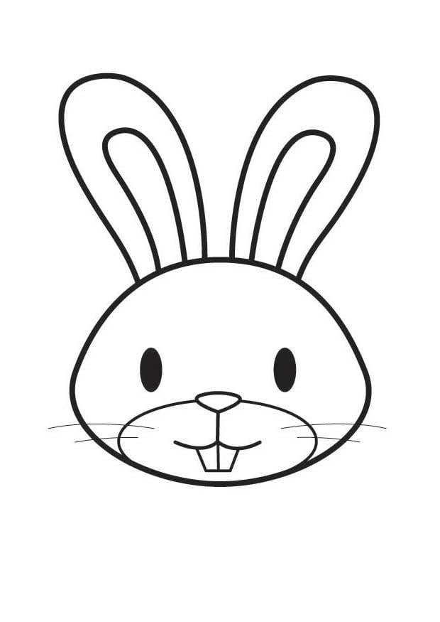 Dibujo para colorear cabeza de conejo