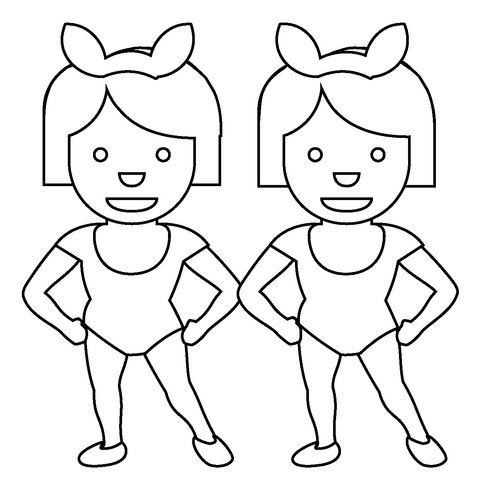 Dibujo de mujer con emoji de orejas de conejo para colorear dibujos para colorear imprimir gratis