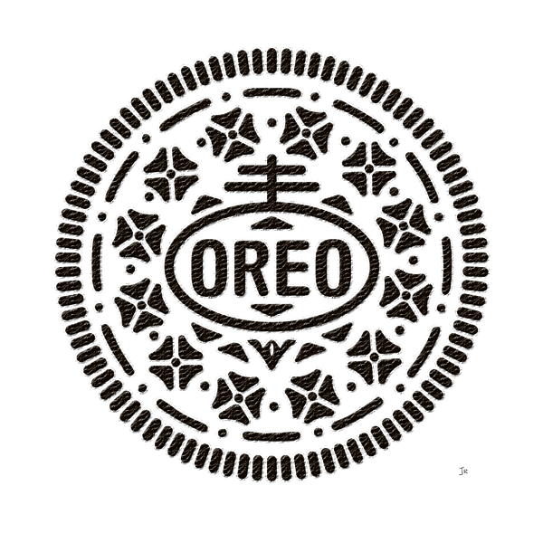 Oreo chocolate sandwich cookie on transparent background sticker by lone palm studio