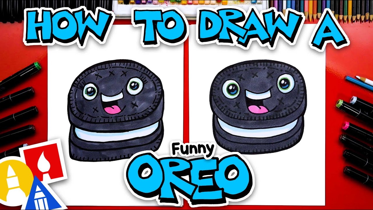 How to draw a funny oreo cookie