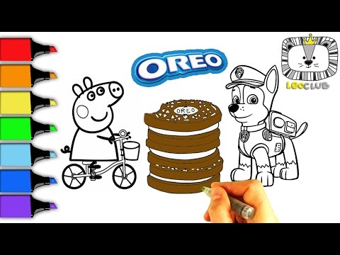 Coloring peppa pig oreo paw patrol learning coloring pages for kids leoclub