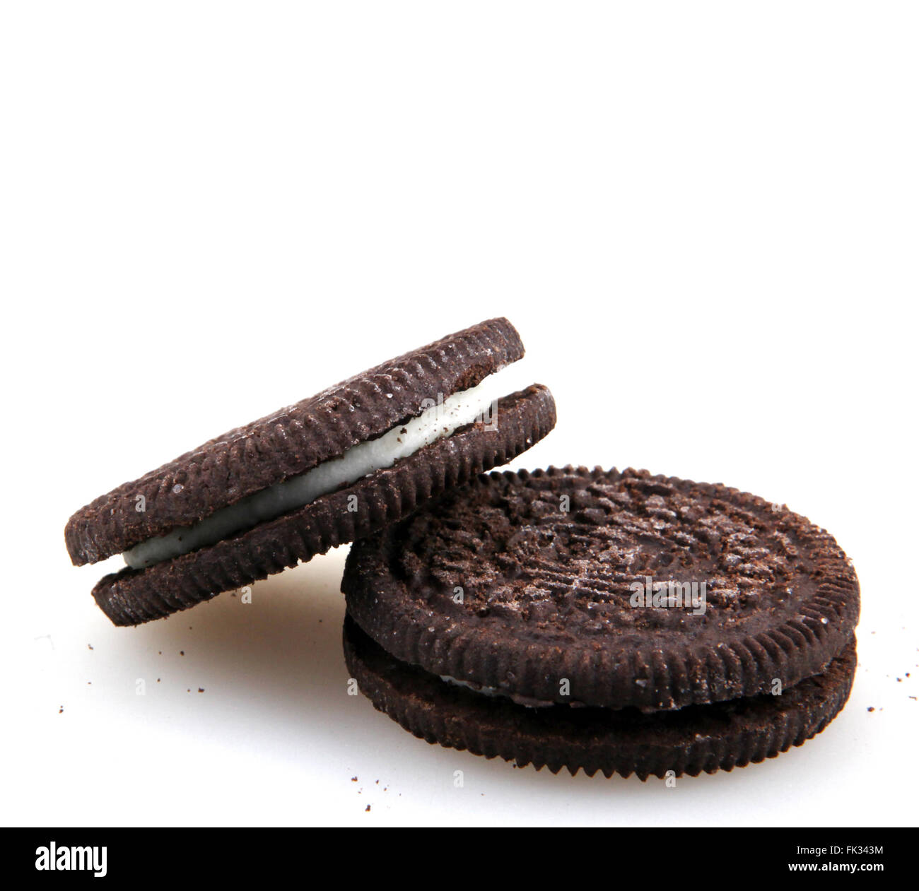 Oreo cookies cut out stock images pictures