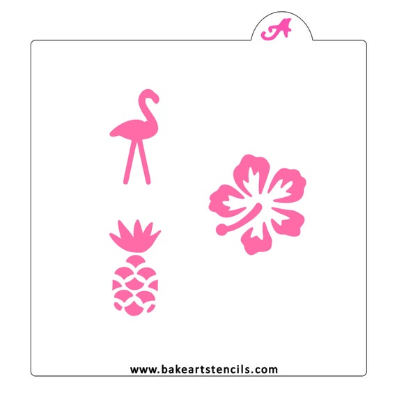 Hawaiian oreo stencil set flamingo oreo stencil pineapple oreo stencil hibiscus oreo stencil luau cookie stencils