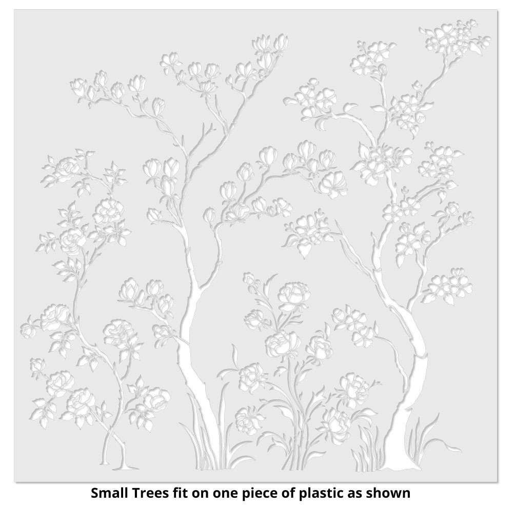 Chinoiserie tree mural wall stencil