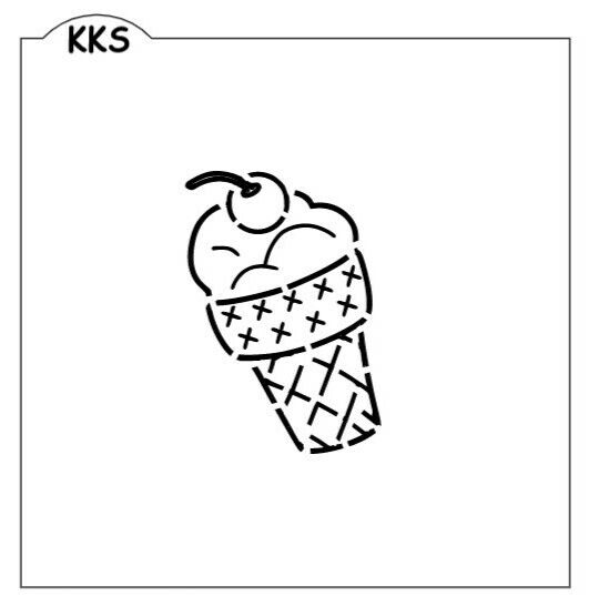 Paint your own cookie ice cream cone stencil pyo cookie decorating baking