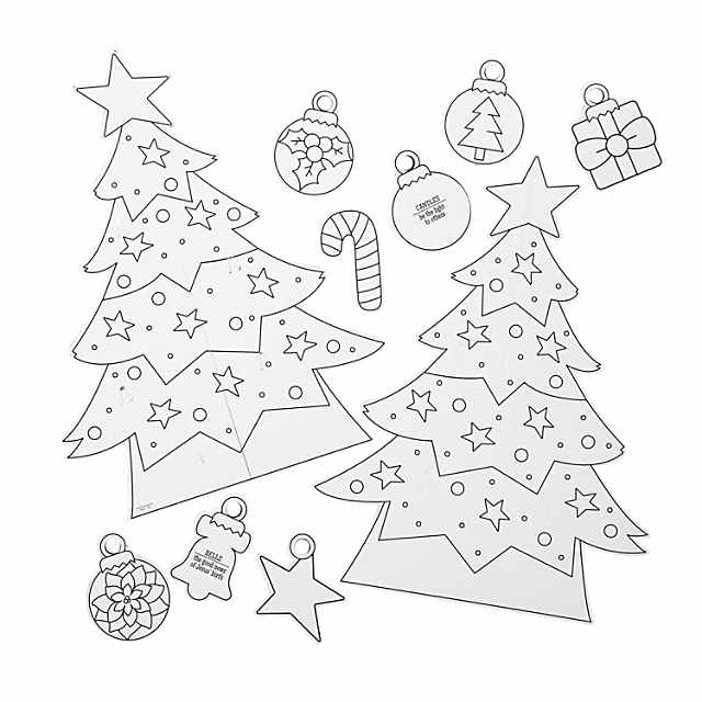 Color your own d symbols of faith christmas trees