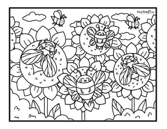 Printable bee coloring pages â cute sheets