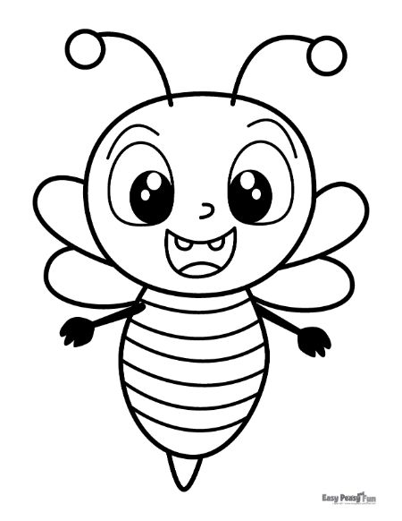 Printable bee coloring pages â cute sheets