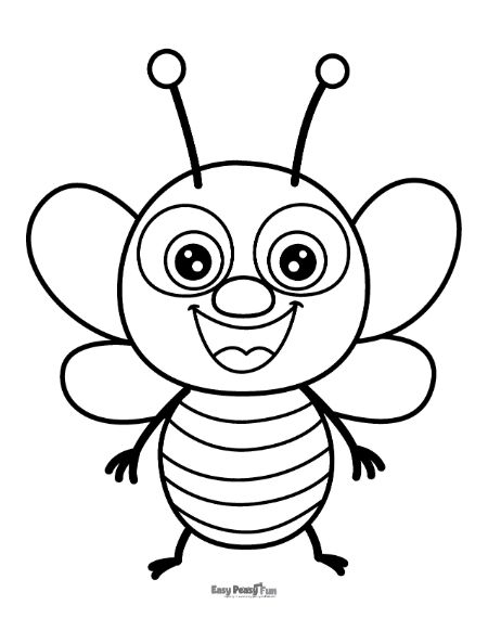 Printable bee coloring pages â cute sheets