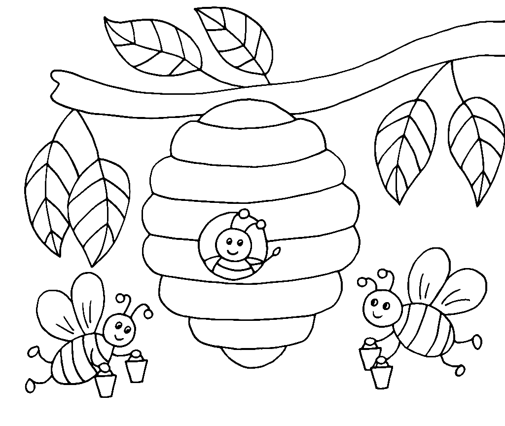 Bee coloring pages