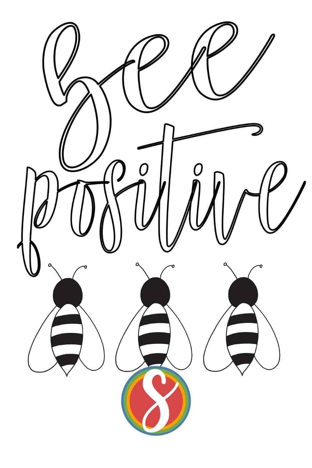 Free bee coloring pages â stevie doodles