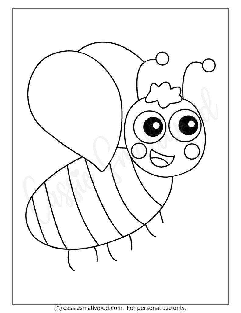 Cute bee coloring pages free printable