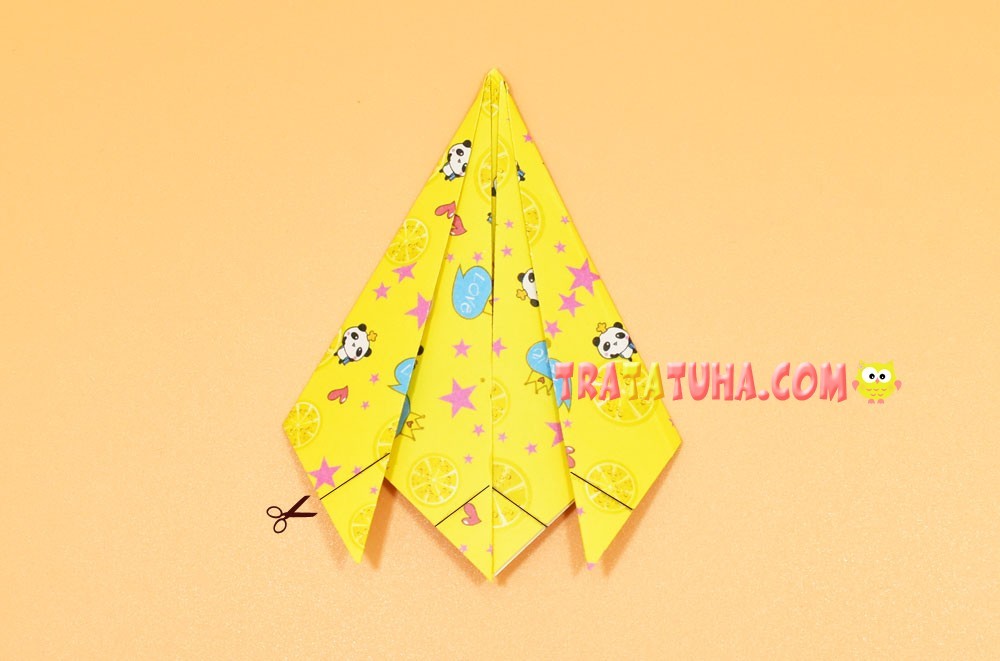 Origami flower in a wrapper