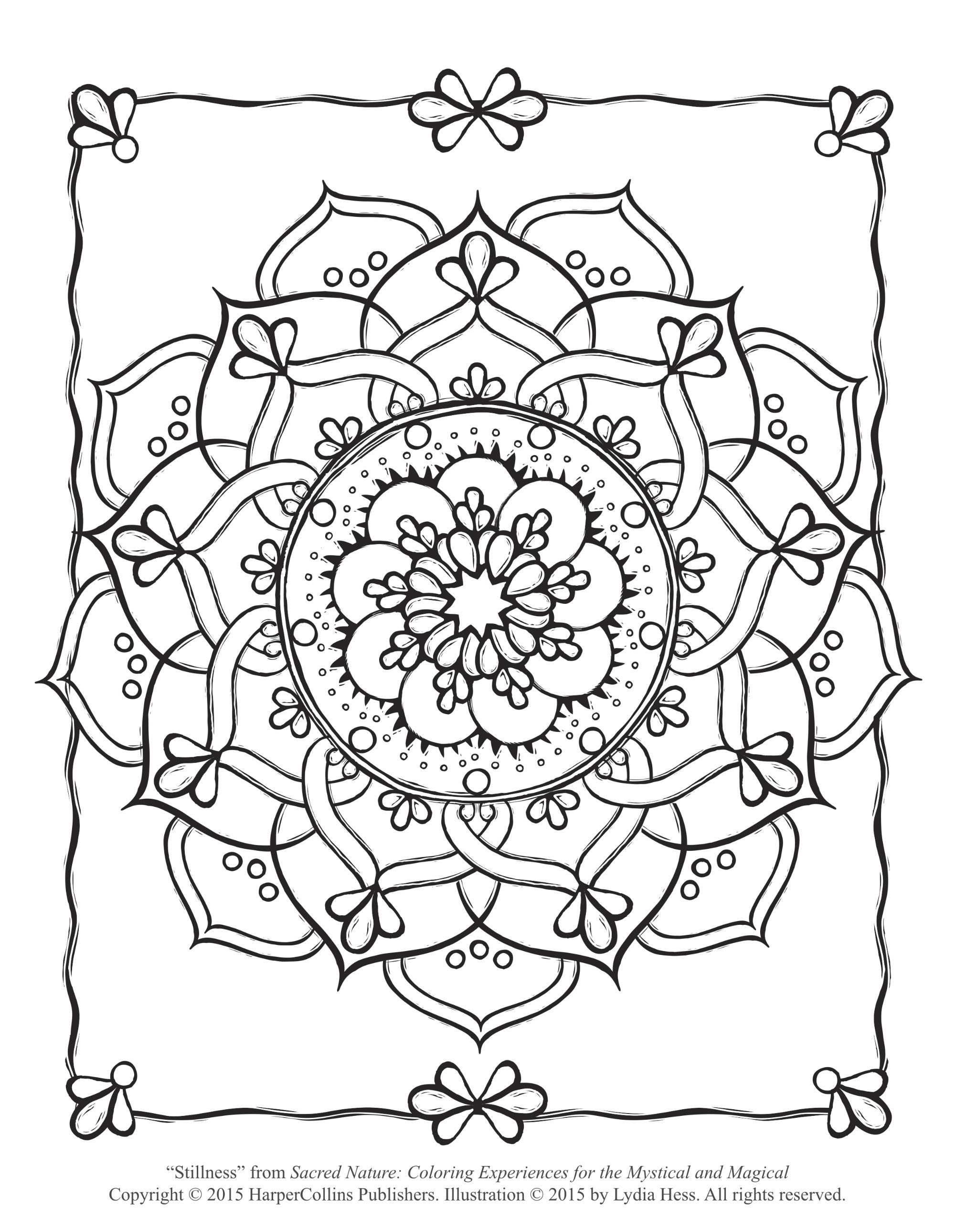 Sacred flower coloring page free adult coloring page flower coloring pages abstract coloring pages free adult coloring pages