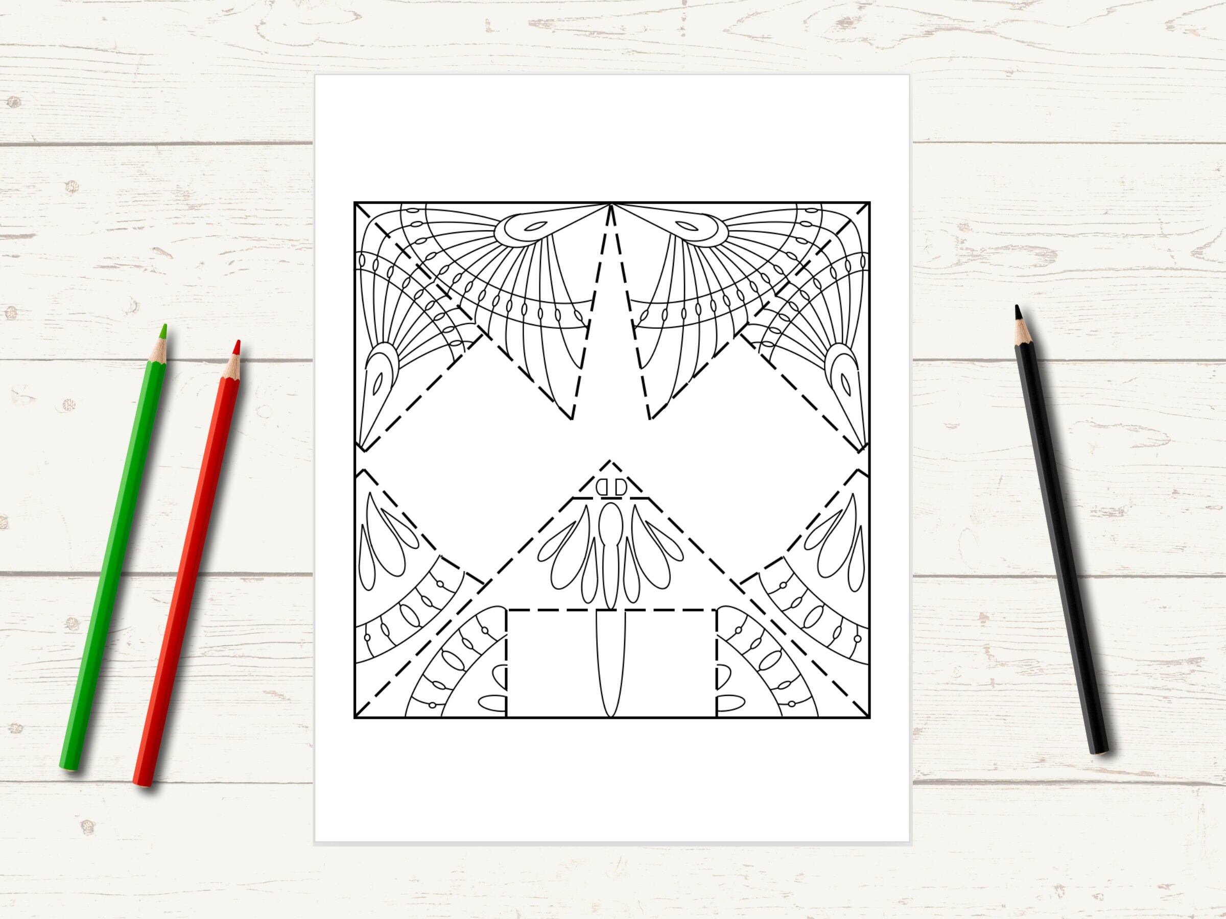 Origami butterfly coloring pages set printable paper crafts adult coloring and kids activity