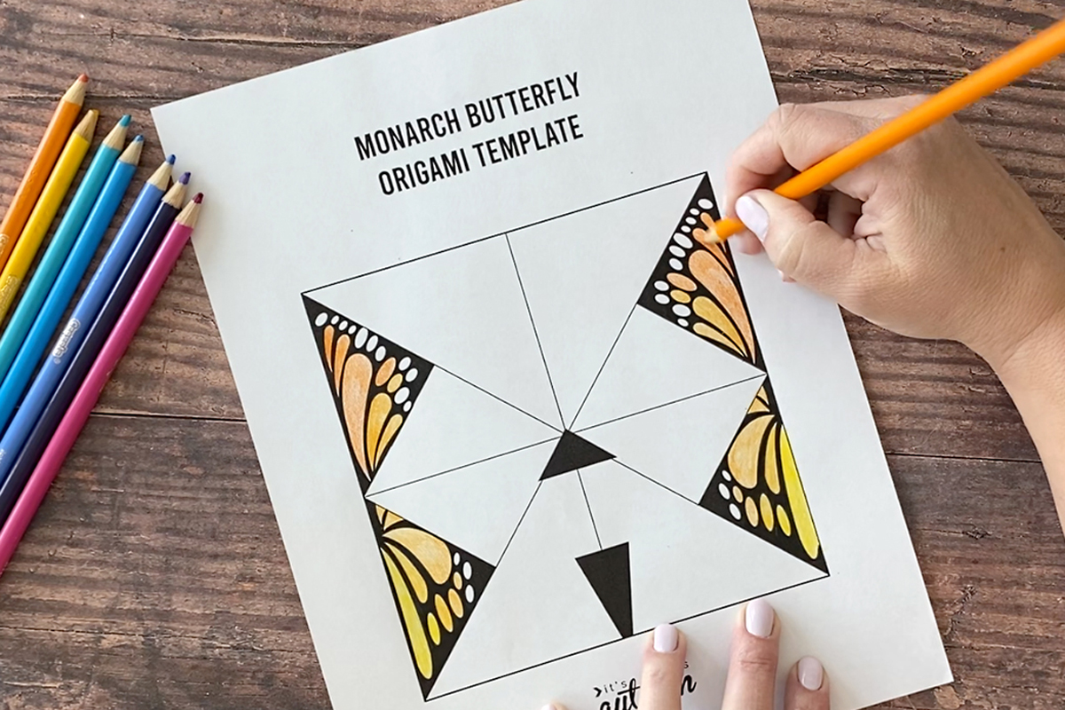 Origami butterfly printable templates