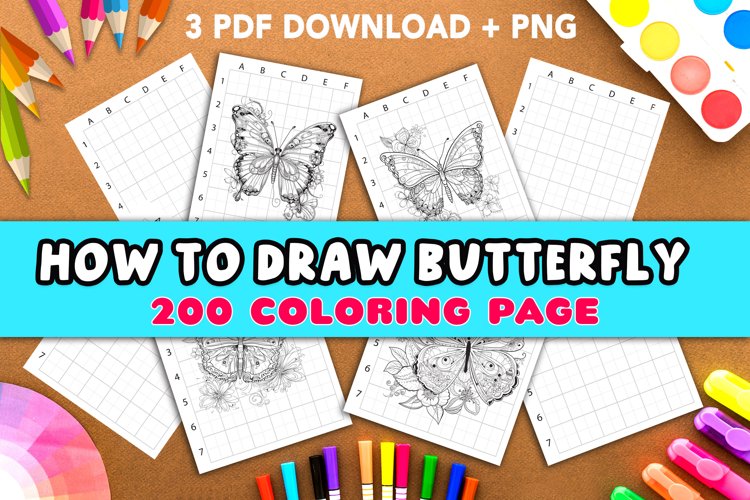 Butterfly fun coloring pages for kids pdf png pptx