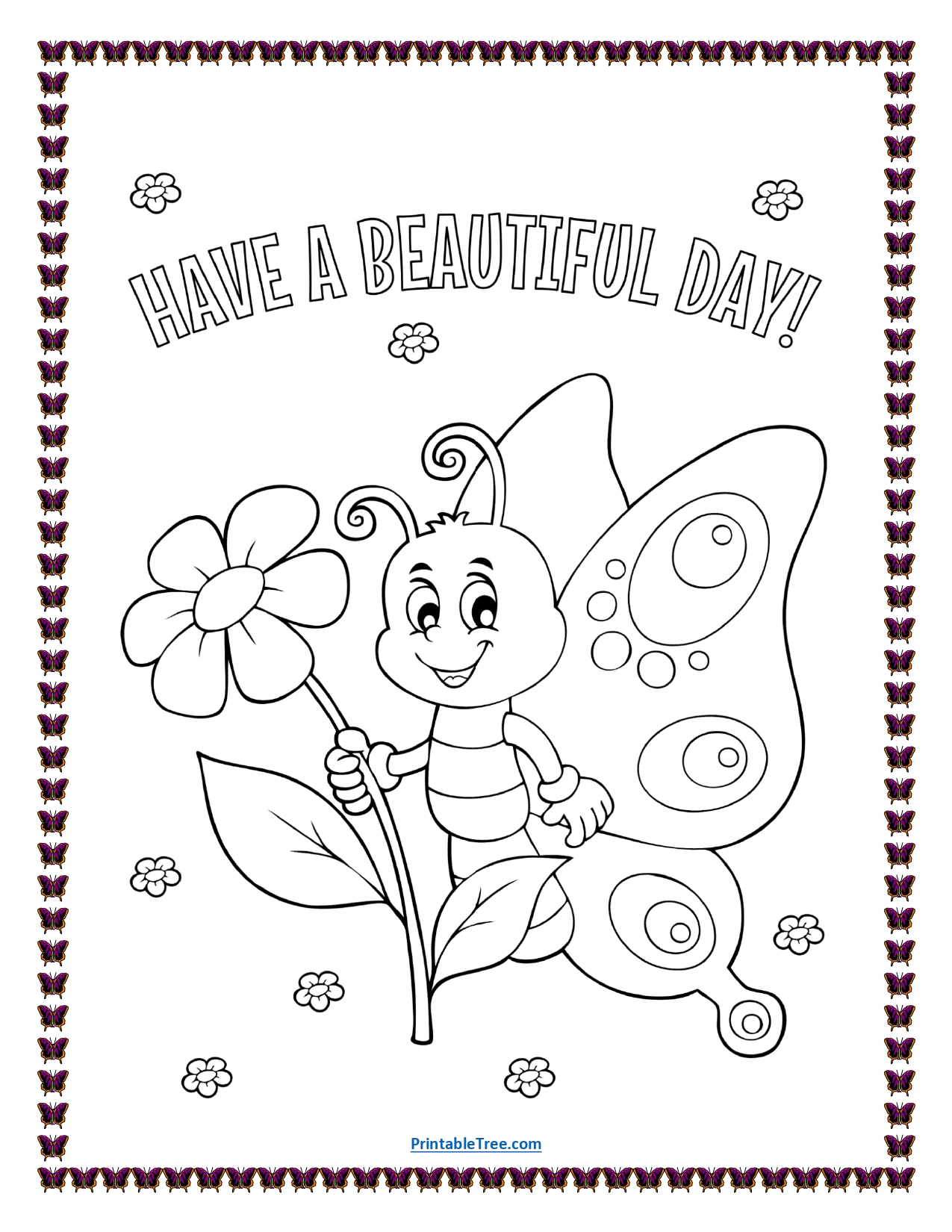 Free printable butterfly coloring pdf pages for kids and adults