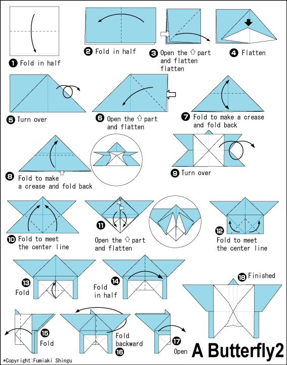 Easy origami butterfly for kids