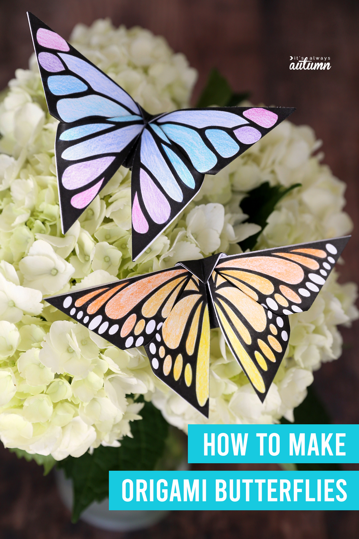 Origami butterfly printable templates