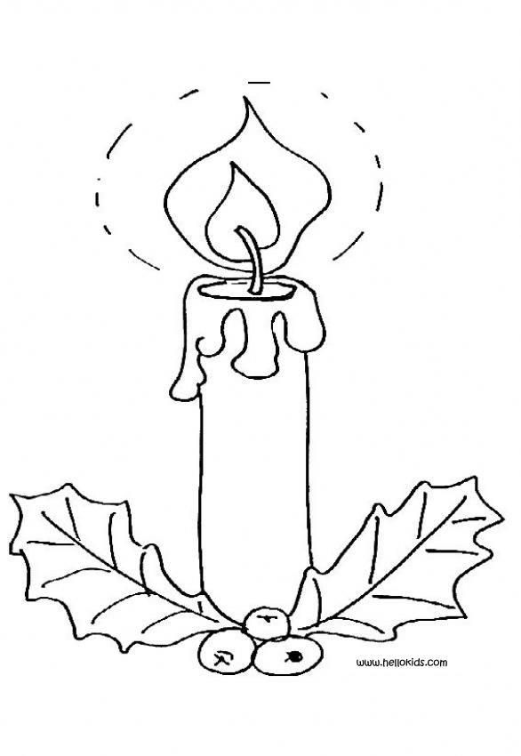 Christmas candles coloring pages