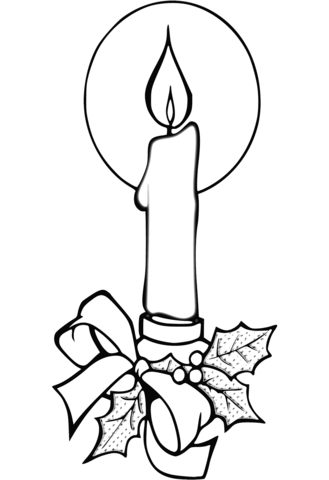 Christmas candle coloring page free printable coloring pages