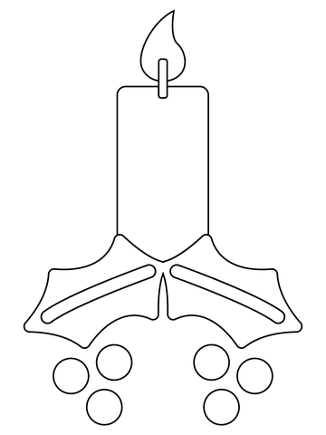Christmas candle coloring pages free printable pictures