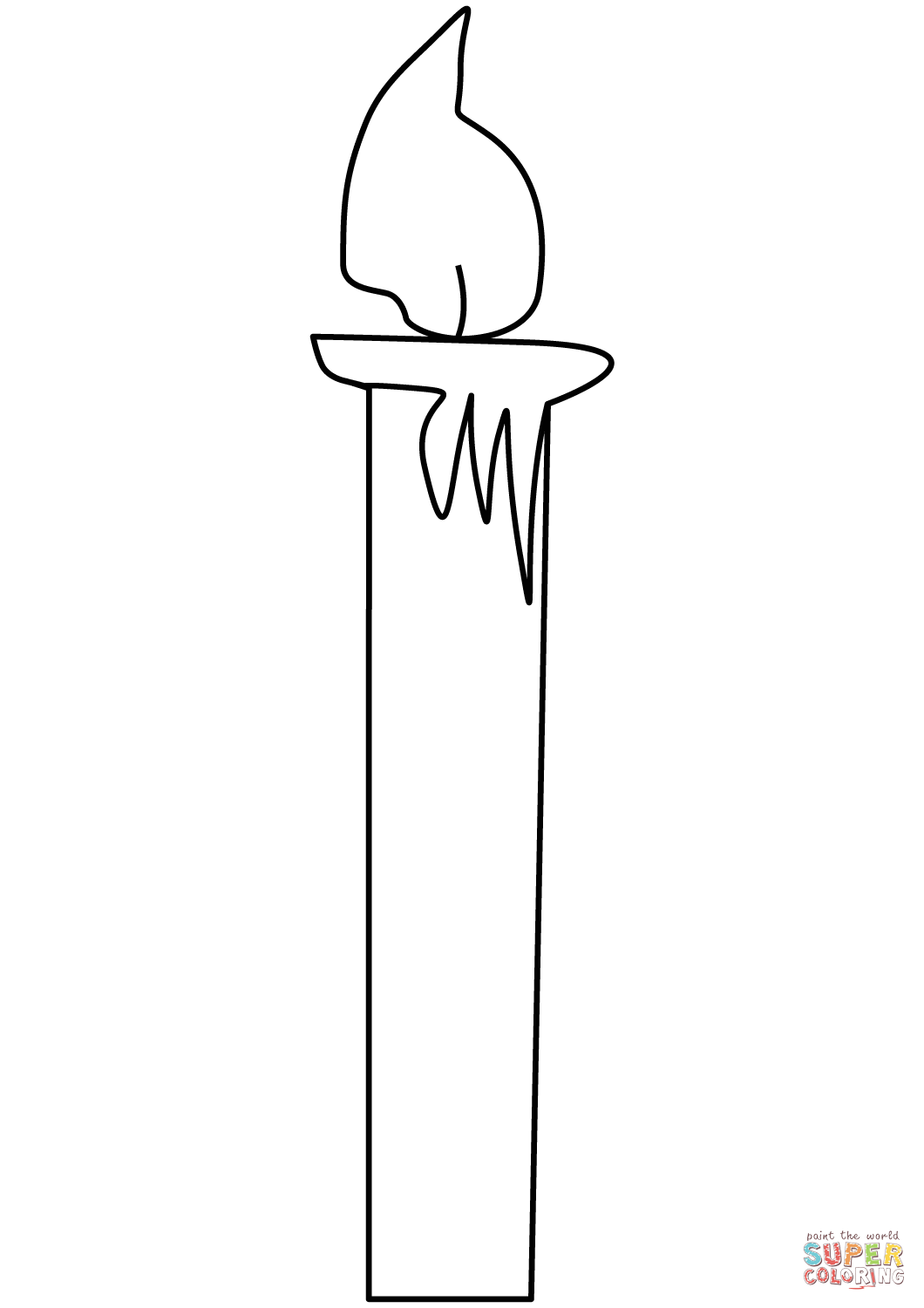 Simple candle coloring page free printable coloring pages