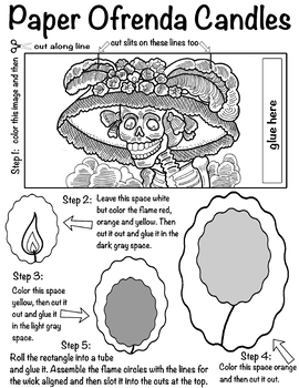 Day of the dead katrina paper ofrenda candle by creative artz tpt