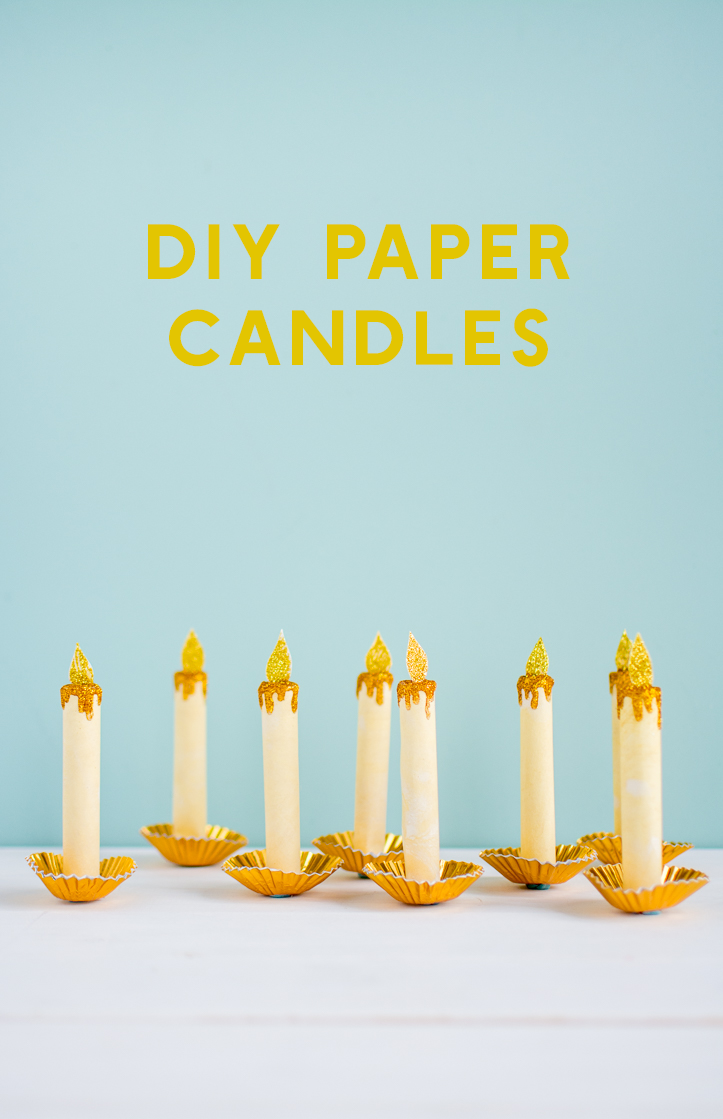 Paper candle christmas tree ornament
