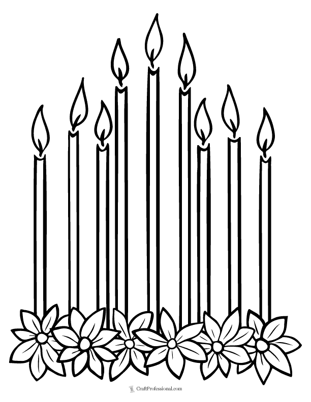 Christmas candle coloring pages free