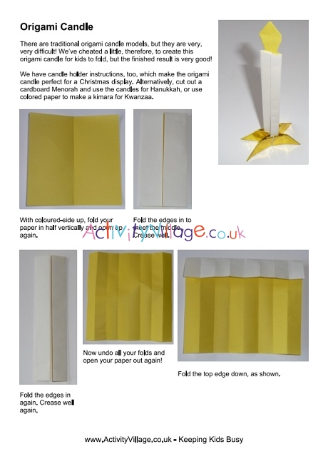 Origami candle and candleholder
