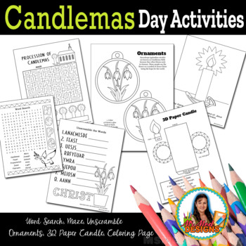 Candlemas day presentation of jesus set of pages candelaria kids coloring