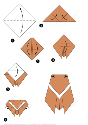 Origami step by step instructions of a cicada free printable papercraft templates