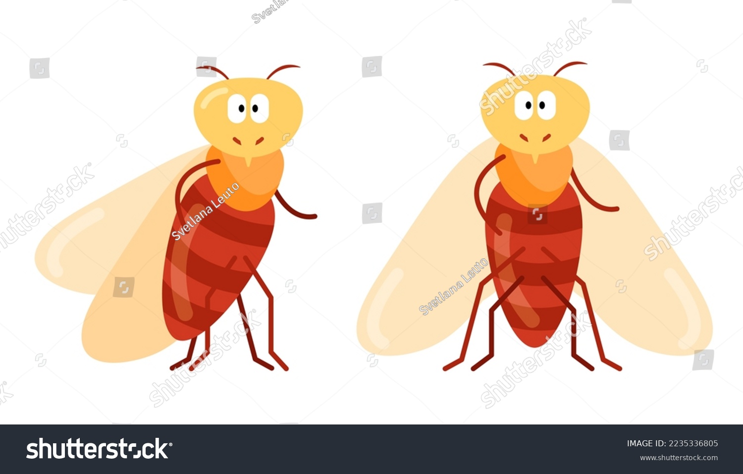 Hundred cicada cartoon royalty