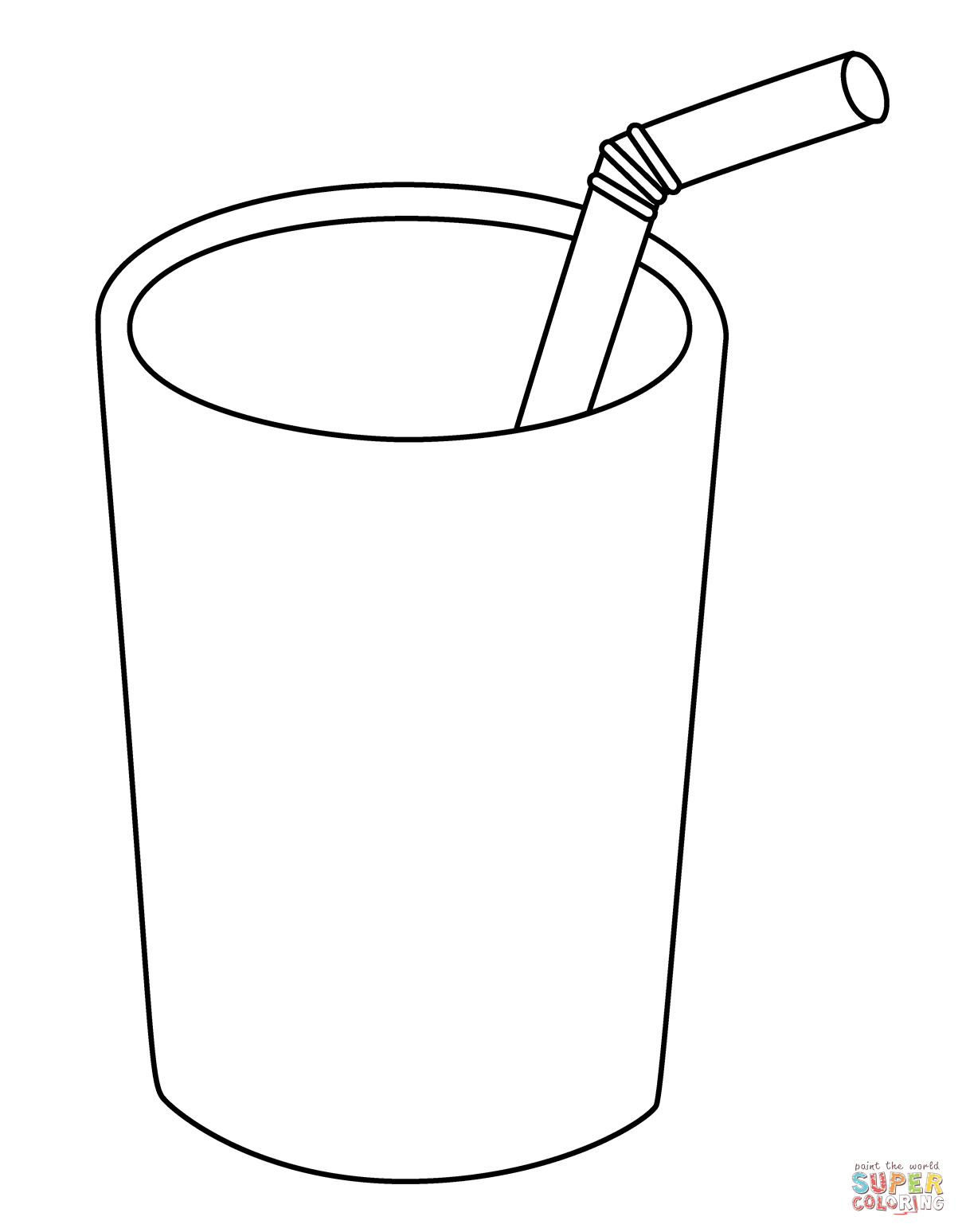 Cup with straw emoji coloring page free printable coloring pages