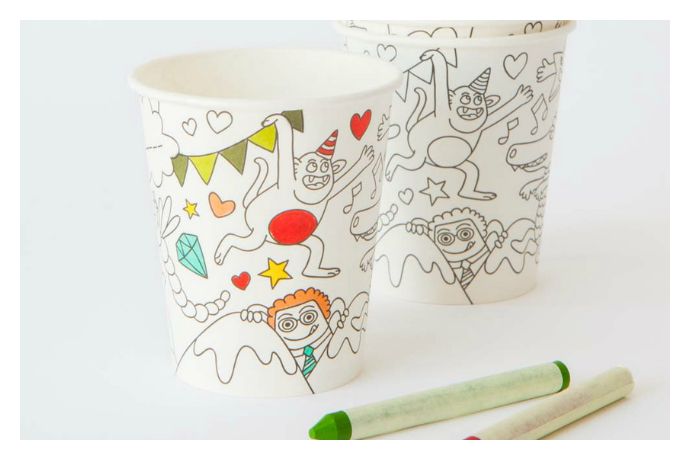 Coloring cups more fun than your initials written in sharpie