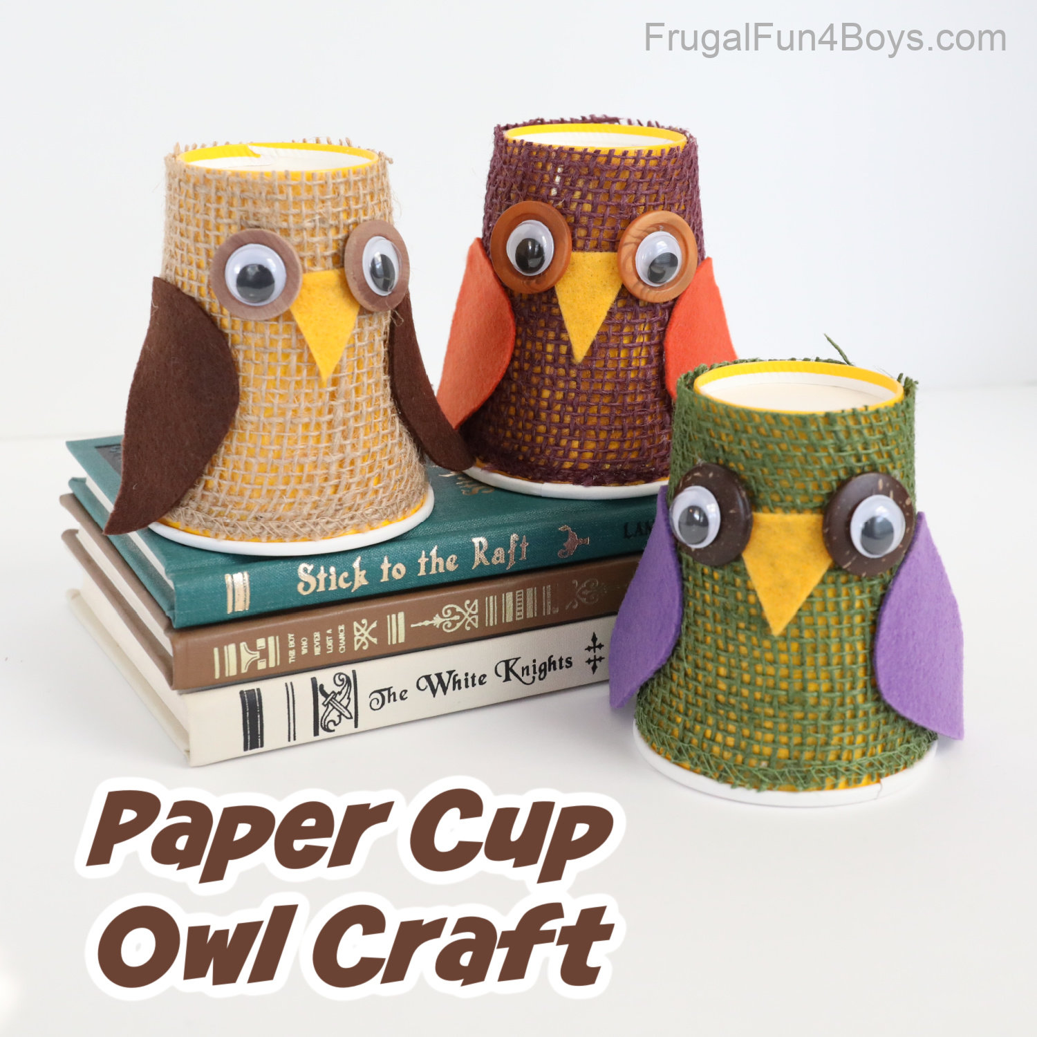 Adorable paper cup owl craft