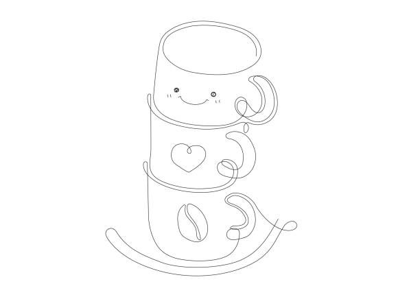 Stack of paper cups stock illustrations royalty